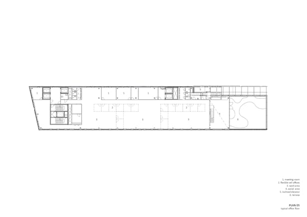 Plan 05/Typical office floor. Copyright © Dark Arkitekter