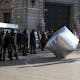 An 'inflatable cobblestone' used as a disrupting tactic in Barcelona in 2012. Credit: Victoria and Albert Museum
