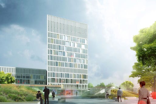 Winning design for the new Eurojust headquarters in The Hague by Mecanoo, in collaboration with Royal Haskoning and DS Landsacpe Architects (Image: Mecanoo / Royal Haskoning)