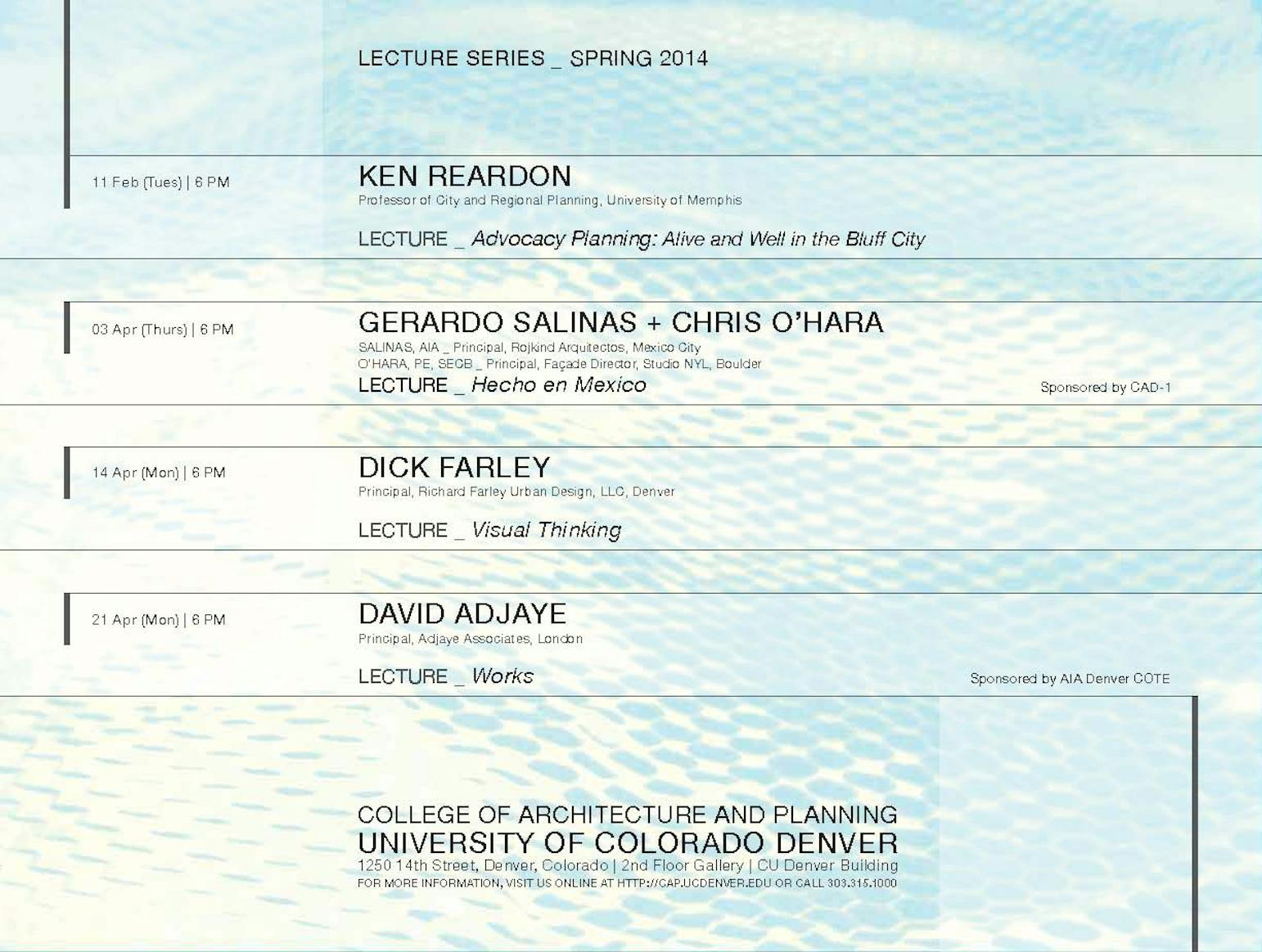 Get Lectured: University of Colorado, Denver Spring '14 | News | Archinect