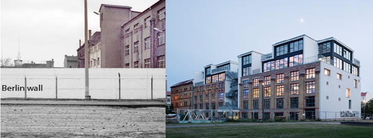 The site of Factory Berlin, before and after. Credit: Julian Breinersdorfer Architecture