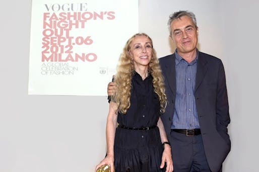 Franca Sozzani and Stefano Boeri at the press conference for Vogue Fashion's Night Out in Milan, via vogue.it