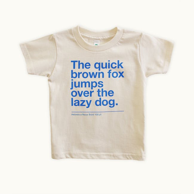 HELVETICA NEUE BOLD kids t-shirt by Tiny Modernism. Available in kids sizes 2T, 4T and 6.